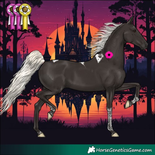 Horse Color:Liver Chestnut Mushroom Tobiano 