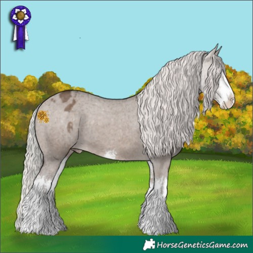 Horse Color:White Spotted Silver Brown Dun Varnish 