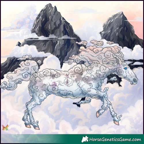 Horse Color:Watercolor White Spotted Silver Brown Splash 