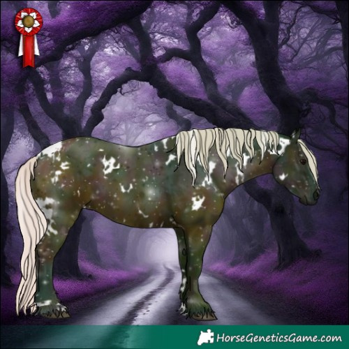 Horse Color:Watercolor White Spotted Midnight Silver Black Ice 