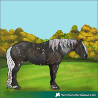 Horse Color:Nacre Watercolor White Spotted Midnight Silver Bay Ice Tobiano 