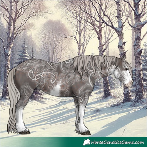 Horse Color:White Spotted Silver Brown Ice 