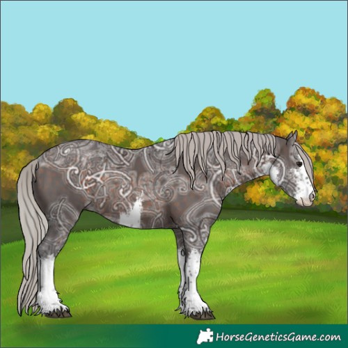 Horse Color:White Spotted Silver Brown Ice 
