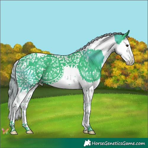Horse Color:Watercolor Liver Chestnut Splash Tobiano 