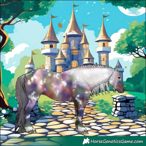 Horse Color:Nacre White Spotted Brown 