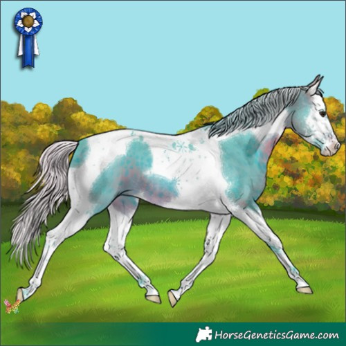Horse Color:Watercolor Silver Brown Splash Tobiano 