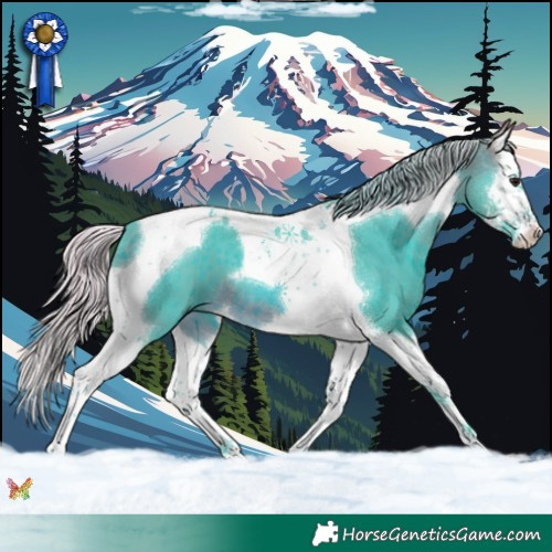 Horse Color:Watercolor Silver Brown Splash Tobiano 