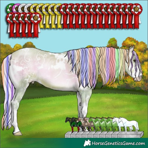 Horse Color:Painted Watercolor White Spotted Silver Brown Ice Pearl Onyx Sabino