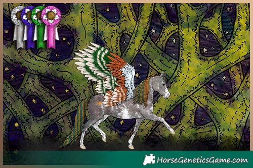 Horse Color:Platinum Painted Midnight Grullo Ice Sabino 