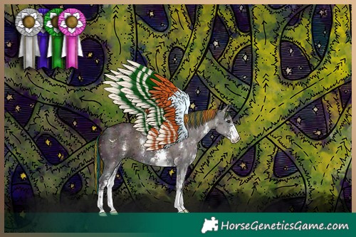Horse Color:Platinum Painted Midnight Grullo Ice Sabino 