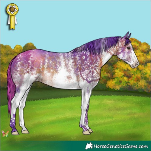 Horse Color:Watercolor White Spotted Brown 
