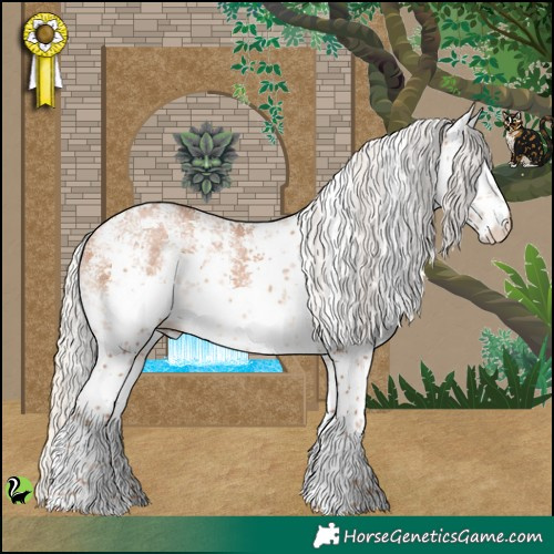 Horse Color:White Spotted Silver Brown Pearl Sabino 