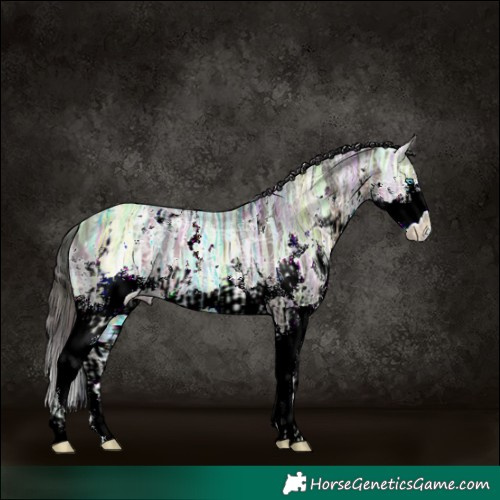 Horse Color:Nacre White Spotted Brown Ice Dun Splash  and Painted White Spotted Bay Ice Splash 