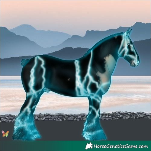 Horse Color:Void Thunderstruck Smoky Blue Onyx Tobiano Frame 