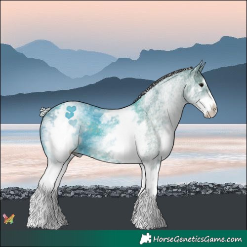 Horse Color:Watercolor White Spotted Silver Black 
