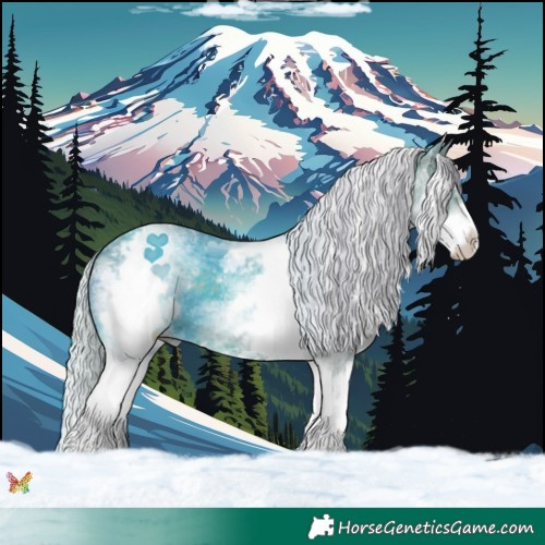 Horse Color:Watercolor White Spotted Silver Black 