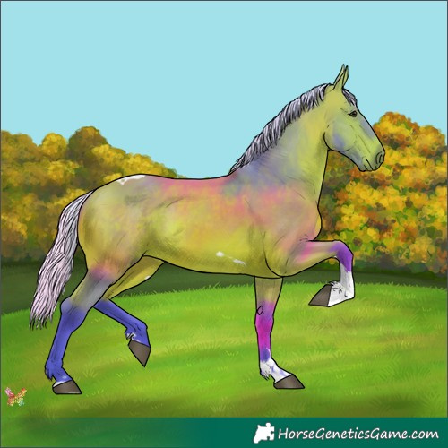 Horse Color:Watercolor Silver Bay Tobiano 