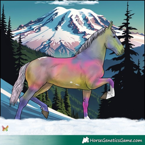 Horse Color:Watercolor Silver Bay Tobiano 