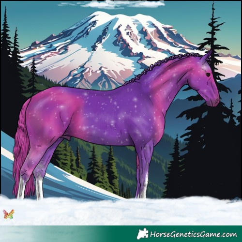 Horse Color:Watercolor White Spotted Black 