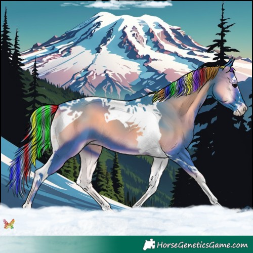Horse Color:Painted Watercolor Blue Onyx Splash Tobiano 