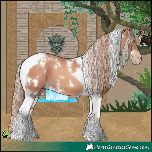 Horse Color:White Spotted Gold Champagne Tobiano 