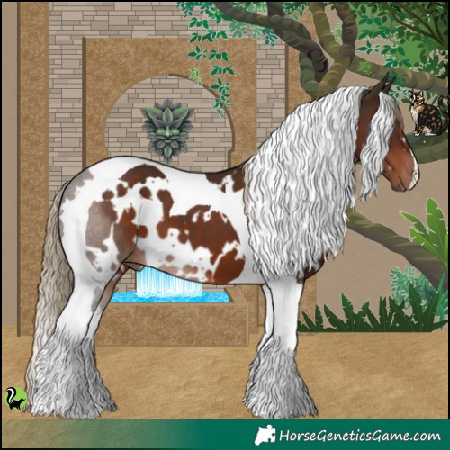 Horse Color:White Spotted Liver Chestnut Tobiano 