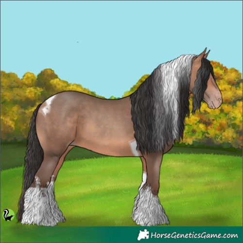 Horse Color:White Spotted Sable Champagne Tobiano 