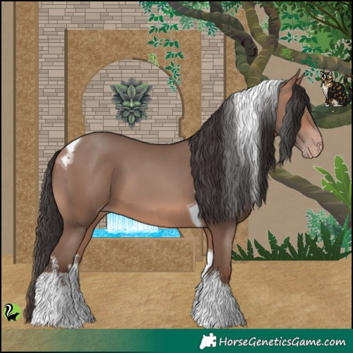 Horse Color:White Spotted Sable Champagne Tobiano 