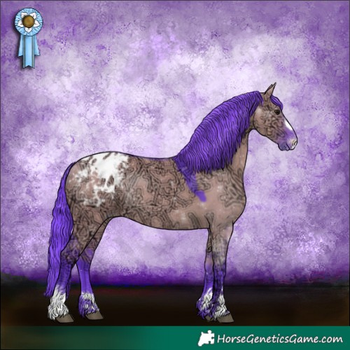 Horse Color:Watercolor Chocolate Grullo Ice Varnish Rabicano 