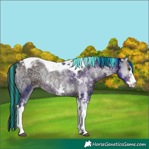 Horse Color:Platinum Painted Liver Red Onyx Ice Sabino Tobiano 