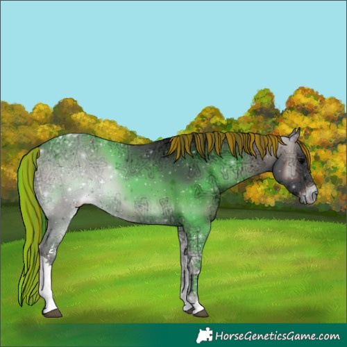 Horse Color:Painted Blue Onyx Ice Tobiano 