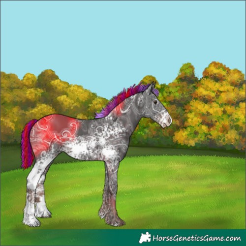 Horse Color:Painted White Spotted Liver Chestnut Ice 