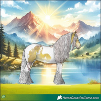 Horse Color:Watercolor White Spotted Silver Bay Tobiano 