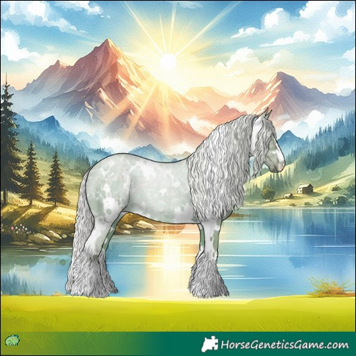 Horse Color:Watercolor White Spotted Silver Black Ice
