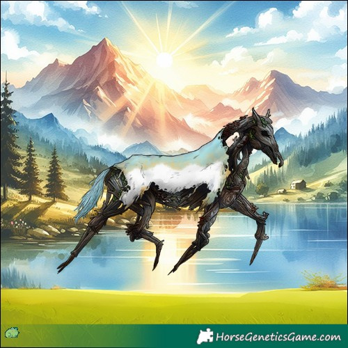 Horse Color:Watercolor White Spotted Bay Frame