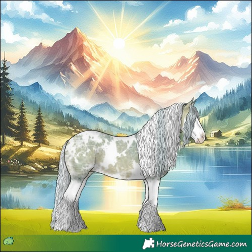 Horse Color:Watercolor White Spotted Silver Buckskin Ice Sabino Splash 
