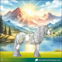 Horse Color:Watercolor White Spotted Silver Buckskin Ice Sabino Splash 