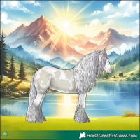 Horse Color:Watercolor White Spotted Silver Bay Dun Splash 