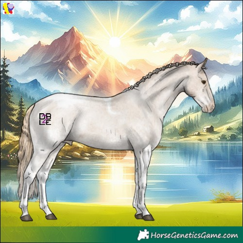 Horse Color:White Spotted Black Pearl Mushroom Tobiano Varnish 