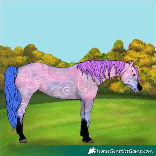 Horse Color:Void Platinum Watercolor White Spotted Smoky Grullo Ice 