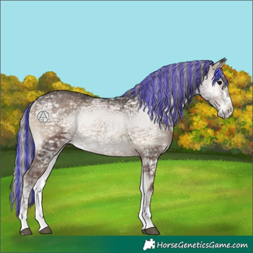 Horse Color:Painted Silver Blue Onyx Ice