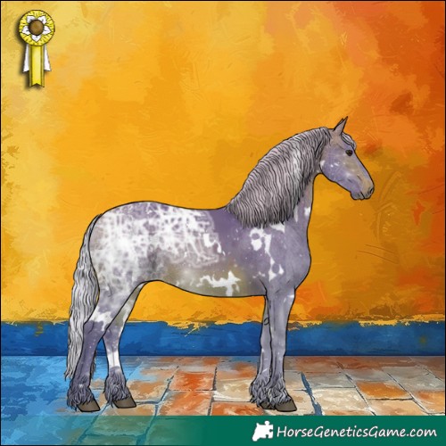 Horse Color:Watercolor White Spotted Silver Brown Ice Rabicano 