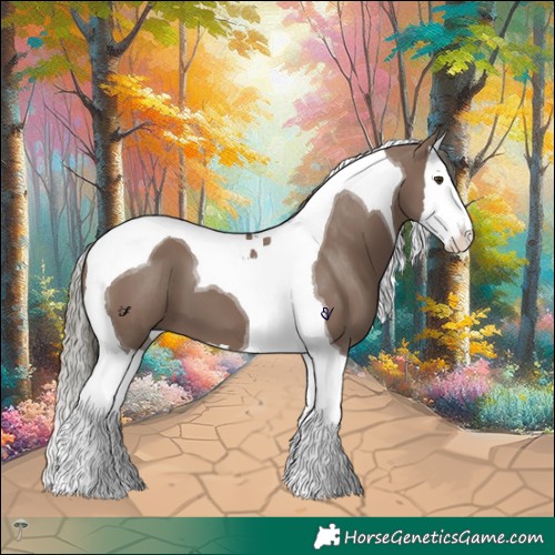 Horse Color:Liver Red Dun Mushroom Splash Tobiano 
