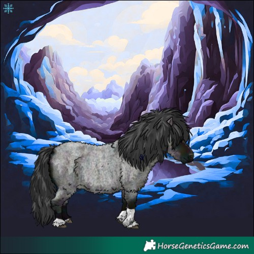 Horse Color:Midnight Grullo Ice Roan Tobiano 