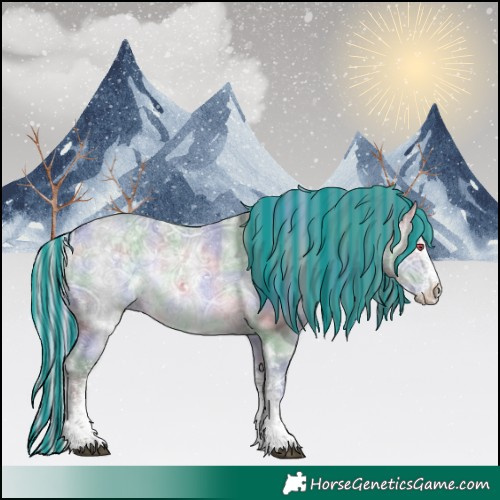 Horse Color:Painted Nacre White Spotted Silver Grullo Chinchilla Ice Rabicano 