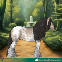 Horse Color:Bay Dun Tobiano Frame Varnish Rabicano 