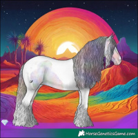 Horse Color:Platinum Nacre Chocolate Buckskin Roan Pearl Tobiano