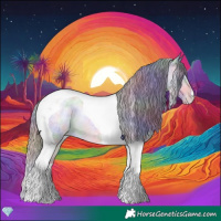 Horse Color:Platinum Nacre Chocolate Buckskin Roan Pearl Tobiano 