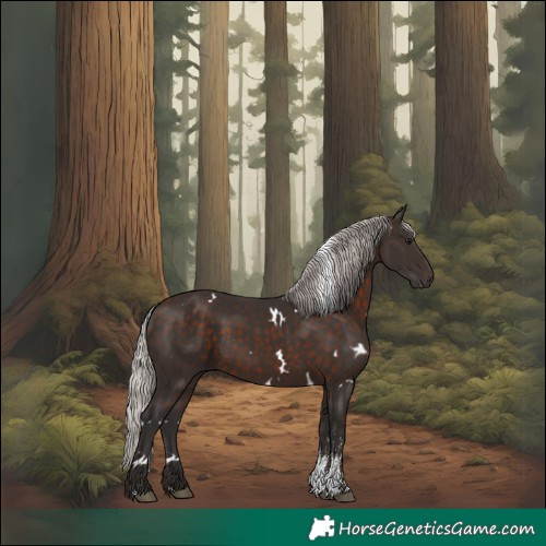 Horse Color:White Spotted Silver Brown Sabino 