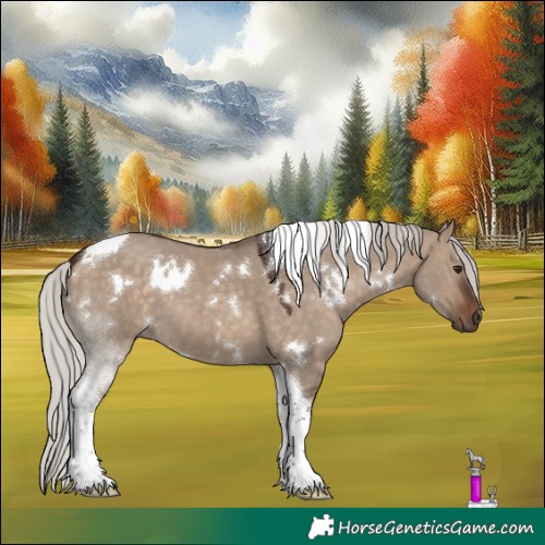 Horse Color:White Spotted Silver Brown Dun Tobiano 